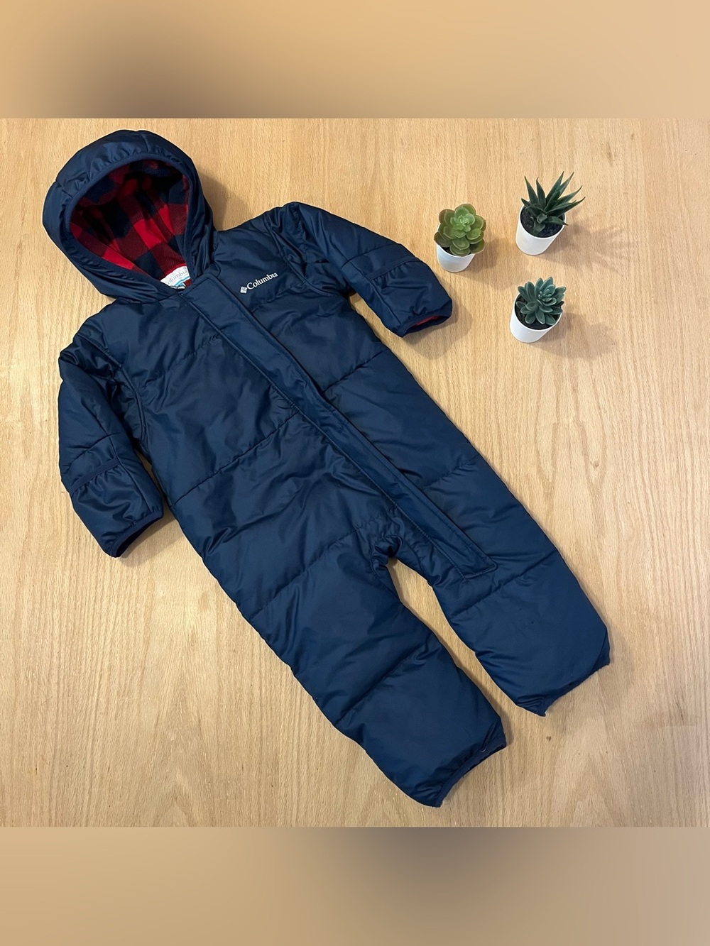 Columbia Infant Snuggly Bunny Down Bunting Suit /One Piece Snow Suit sz 12-18 mo